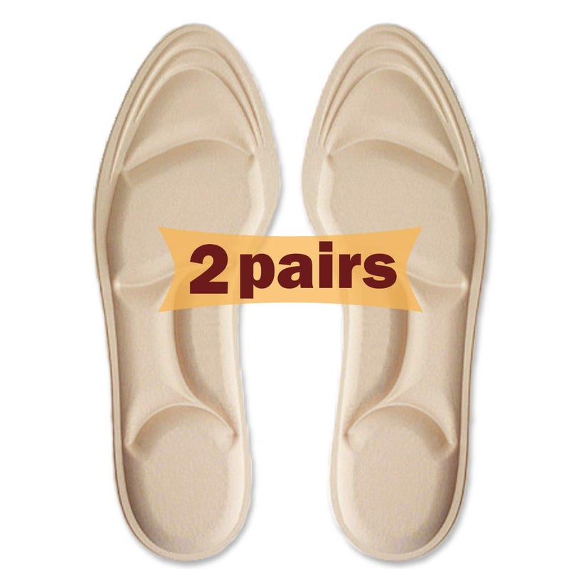 Pnrskter Shoe Insoles Women, Arch Support Insoles Breathable, New Material,5D Sponge Barefoot Comfort Insoles and High Heel Inserts (Beige(Women)) - Image 1